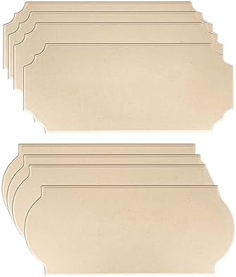 8 Pack Unfinished Wooden Plaques 6"x14"-0.25 Inch Thick Beveled MDF Wood Sign for Burning DIY Crafts by Cregugua