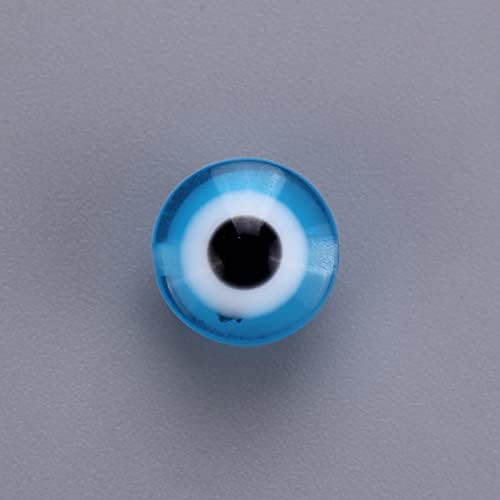 200pcs Evil Eye Beads Aqua Blue Resin Evil Eye Spacer Beads Charms with Elastic Rope for DIY Jewelry Bracelet Necklace Earring Crafts Making Handmade (Aqua Blue) - Image 4