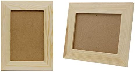 Creative Hobbies Pack of 6 - Unfinished Solid Pine Wood Picture Frames for Arts & Crafts, DIY Painting Project - Stand or Hang on the Wall - (8x6 Frame Size Holds 6x4 Pictures) for Adults and Kids - Image 4