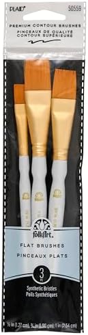 FolkArt Plaid Nylon Brush Set, 50559 Brown (3-Piece) by FolkArt
