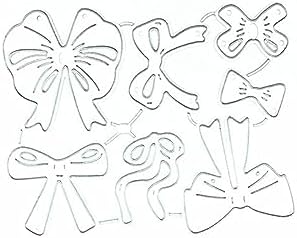 Scrapbooking Die-Cuts, Christmas Metal Cutting Dies for Card Making, Paper Craft Punch Template, Background Embossing Stencils, DIY Album Décor (7 Pcs Bow-6.6x8.1cm) - Image 2