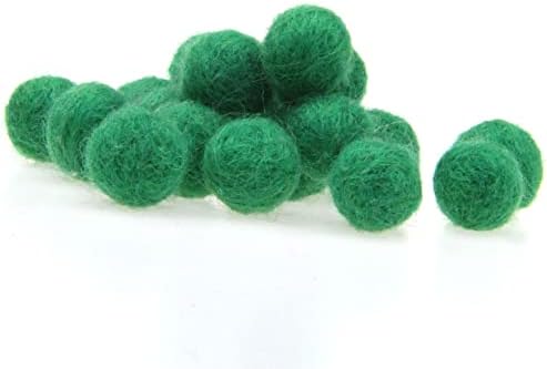 Needle Felt Balls Pure Wool Beads Felted Wool Balls 15mm Handmade DIY Crafts 20pcs (Bright Green) - Image 2