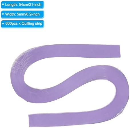 PATIKIL 360pcs Quilling Strips Paper 3/16"(5mm) 21"(54cm) Origami Paper Quilling Strip for Art DIY Hand Craft Christmas, Violet Purple - Image 2