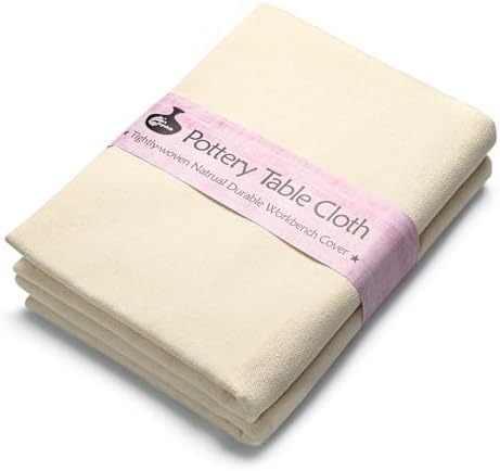 Pottery Tablecloth-Heavy Duty Linen Cotton Blend, 62x39 Inches, High Absorbency Textured Surface for Pottery Making, Oil Painting, Various Handmade Crafts (2PCS) by Unknown