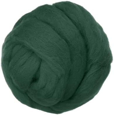 PATIKIL Wool Roving Yarn, 150G/5.3OZ Soft Felting Wool Pure Chunky Roving Yarn Bulk for Needle Felting Knitting Blanket Spinning Weaving DIY Craft, Dark Green by PATIKIL