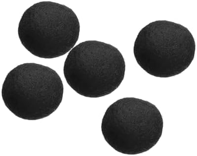 PATIKIL Wool Felt Balls Beads Wool Felting Pom 2cm 20mm Black for Home Crafts Handcrafts Project DIY Pack of 5 by PATIKIL