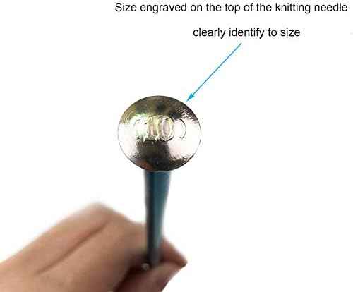 Weabetfu Aluminum Metal Knitting Needle,Colored Straight Single Pointed,10-inch Length for Handmade DIY Knitting,Size US 10(6.0mm) - Image 2
