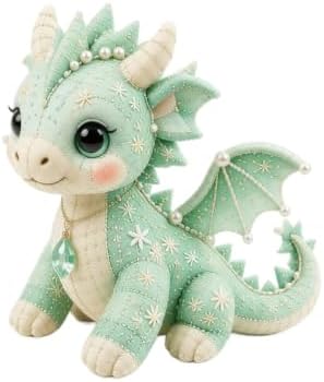 TREBIN Patchwork DIY Sewing Kit for Adults Beginners, Animal Craft Kits, Handmade Beaded Fabric Cover, Sewing Craft Kit for Home Decor Keychain Tissue Box Cover (Spring Forest Fairies Dragon) by TREBIN