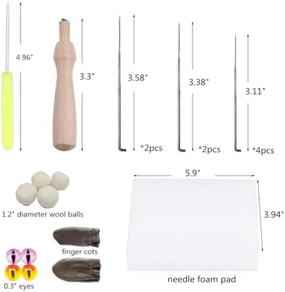 Needle Felting Kits for Beginners, Green and Pink Dragon Wool Felt Project - Image 4