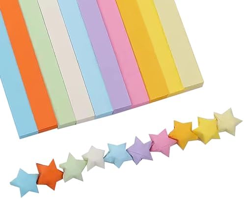 2160 Sheets Origami Star Paper 10Assortment Color Strips Double Sided Lucky Star Decoration Folding Paper for DIY Hand Art Supplies (10 color-2160 sheets) by YYaaloa