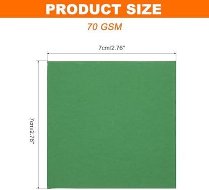 MECCANIXITY 75 Sheet Origami Paper Double Sided 3x3" Emerald Green - Image 2