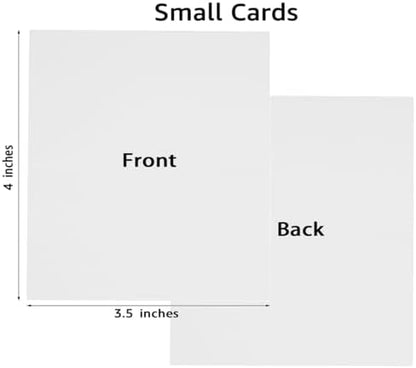 50 Pack Small Blank Folded Cardstock Business Cards, White, 2x3.5 - Image 2