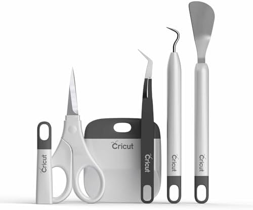 Cricut Basic Tool Set - 5-Piece Precision Tool Kit for Crafting and DIYs, Perfect for Vinyl, Paper & Iron-on Projects, Great Companion Cutting Machines, Gray by Unknown
