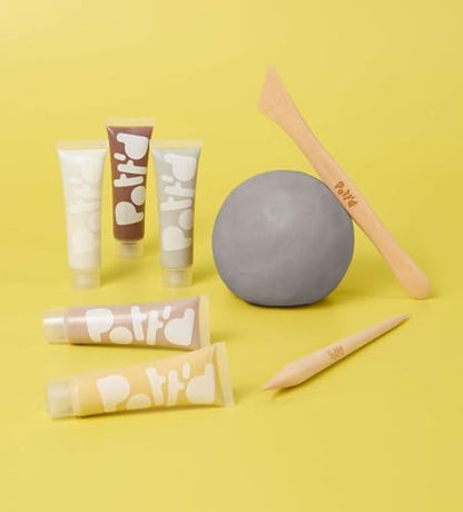 Pott'd Mini Pottery Kits | Air Dry Clay Pottery Kit for Adults | Includes Paints, Brushes, and Potters Tools | FREE online step-by-step tutorial | Perfect for Beginners | Bring The Studio To Your Home - Image 6