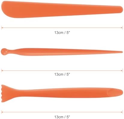 HARFINGTON 3pcs Plastic Clay Tools Double-Headed Crafts Modeling Kit Clay Sculpting Tools Pottery Carving for Shaping Cutting Decoration Embossing Red - Image 2