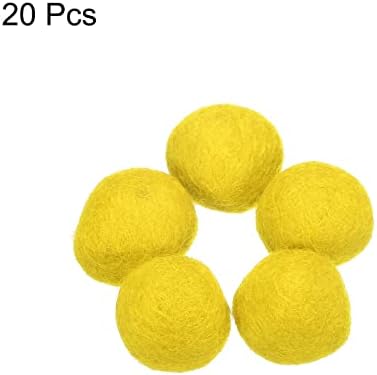 PATIKIL Wool Felt Balls Beads Wool Felting Pom 3cm 30mm Yellow for Home Crafts Handcrafts Project DIY Pack of 20 - Image 3