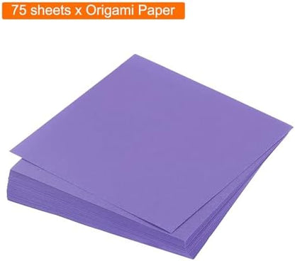 MECCANIXITY 75 Sheet Origami Paper Double Sided 4x4" Dark Purple - Image 3