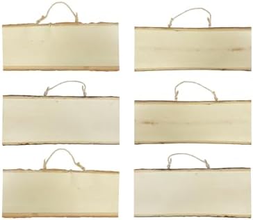 6-Pack Wood Signs Basswood Rectangle Plaque Wooden Slice for Crafts Burning Carving (6x14x0.42In) by Cregugua