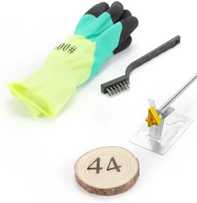 AIMOADO 1 Inch Number 4 Branding Iron - Custom Wood Branding Iron Personalized for Steak, BBQ, Hats & Leather | with Wood Handle (Number 4) by AIMOADO