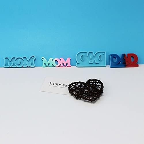 2 Pcs DAD and MOM Keychain Epoxy Resin Mold Earrings Pendant Silicone Mould Silicone - Image 6