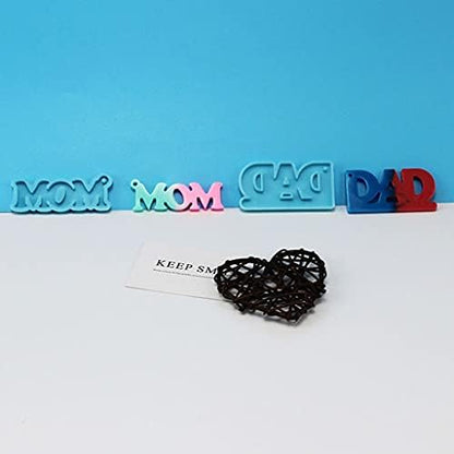 2 Pcs DAD and MOM Keychain Epoxy Resin Mold Earrings Pendant Silicone Mould Silicone - Image 6