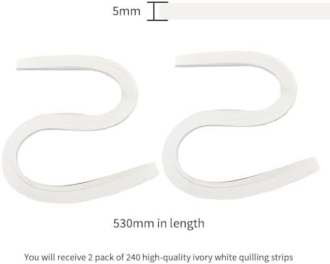 Acoeitl Quilling Paper Strips 240 Strips Ivory White Paper Quilling Set Width 5mm Length 53cm Quilling Supplies DIY Quilling Paper Quilling Art Strip for Crafts (2 Pack) - Image 2