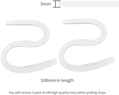 Acoeitl Quilling Paper Strips 240 Strips Ivory White Paper Quilling Set Width 5mm Length 53cm Quilling Supplies DIY Quilling Paper Quilling Art Strip for Crafts (2 Pack) - Image 2