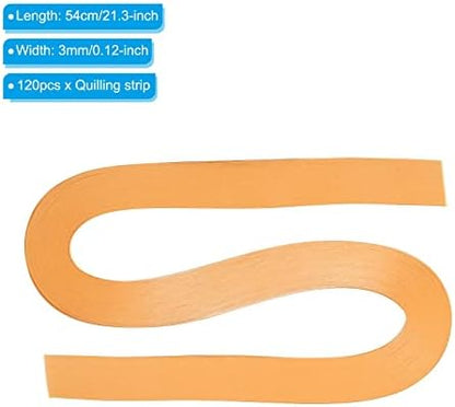 PATIKIL Quilling Strips Paper 120pcs 1/8"(3mm) 54cm Origami Paper Quilling Strip for Art DIY Hand Craft Christmas Light Orange - Image 2