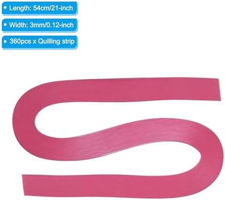 PATIKIL 360pcs Quilling Strips Paper 1/8"(3mm) 21"(54cm) Origami Paper Quilling Strip for Art DIY Hand Craft Christmas, Rose Red - Image 2