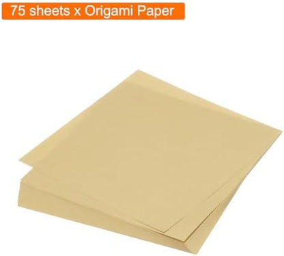 MECCANIXITY 75 Sheet Origami Paper Double Sided 6x6" Khaki - Image 3