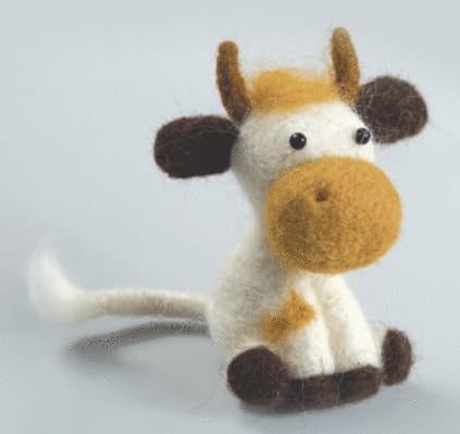 Wizardi Beginner Needle Felting Kit for Adults - Borya. Animal Felting Kit 3,35x2,76 Inches. Felting Tools. Wool Felting Supplies. Felt Crafts. Wool Felt. V-120C Charivna Mit by Wizardi