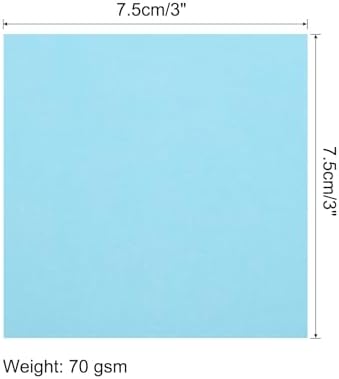 MECCANIXITY 50 Sheet Origami Paper Double Sided Light Blue 3x3 Inch Square Sheet for Art Craft Project, Beginners, Gifts Decor - Image 2