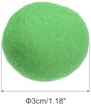 PATIKIL Wool Felt Balls Beads Wool Felting Pom 3cm 30mm Light Green for Home Crafts Handcrafts Project DIY Pack of 20 - Image 2