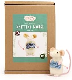 Wizardi Beginner Needle Felting Kit for Adults - Knitting Mouse. Animal Felting Kit 8cm Tall. Felting Tools. Wool Felting Supplies. Felt Crafts. Wool Felt. The Makerss - Image 3