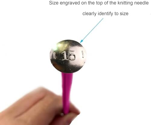 Weabetfu Aluminum Metal Knitting Needle,Colored Straight Single Pointed,10-inch Length for Handmade DIY Knitting,Size US 15(10.0mm) - Image 2
