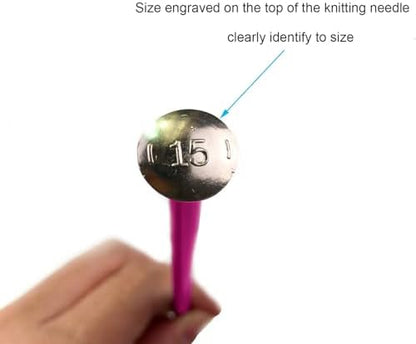 Weabetfu Aluminum Metal Knitting Needle,Colored Straight Single Pointed,10-inch Length for Handmade DIY Knitting,Size US 15(10.0mm) - Image 2