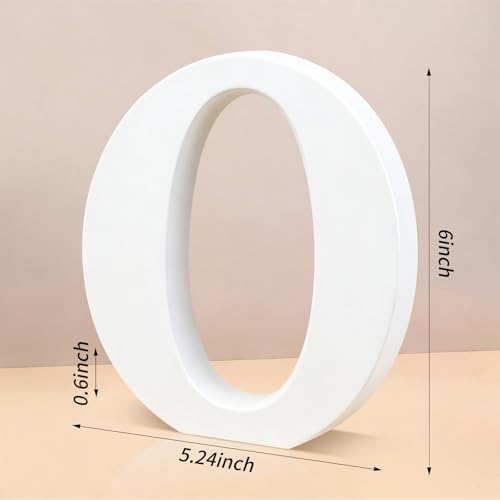 6 Inch White Wood Letters Unfinished Wooden Letters for Wall Decor Decorative Standing Letters Slices Sign Board Decoration for Craft Home Party Projects (O) - Image 2