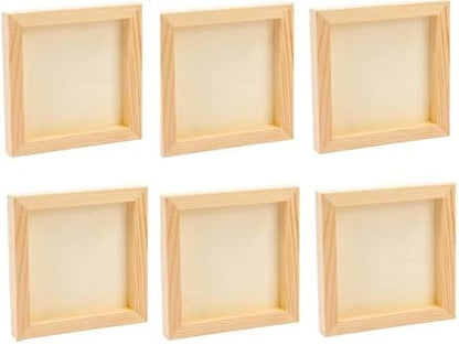 DIY Frame Kit 6Pcs Unfinished Square Wood Panels,4x4/10x10cm,Blank Wooden Canvas Cradled Painting Boards for Drawing,Wood Burning DIY Arts by Unknown