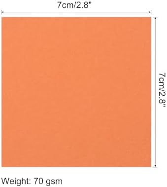 MECCANIXITY 50 Sheet Origami Paper Double Sided Dark Orange 2.5x2.5 Inch Square Sheet for Art Craft Project, Beginners, Gift Decoration - Image 2