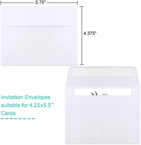 140 Packs Invitation Envelopes, A2 Envelopes White, Postcard Envelopes, Envelopes for 4.5x5.5 Cards, Envelopes for Invitations, Envelopes Self Seal for Photos RSVP, Greeting Cards - Image 2