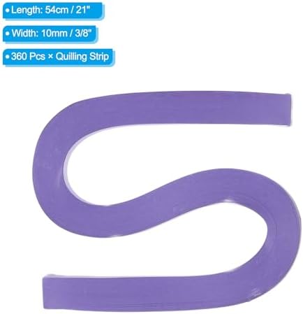 PATIKIL 360pcs Quilling Paper Strips Paper Flowers Quilling Kits 3/8"(10mm) Origami Paper for Adults Beginner Art Craft, 21"(54cm) Dark Purple - Image 2