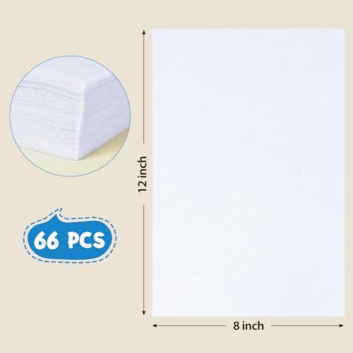 12x8 Inch 66Pcs White Felt Sheets, Craft Supplies, - Image 2