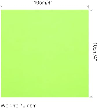 MECCANIXITY 100 Sheet Origami Paper Double Sided Fluorescent Green 4x4 Inch Square Sheet for Art Craft Project, Beginners, Gifts Decor - Image 2