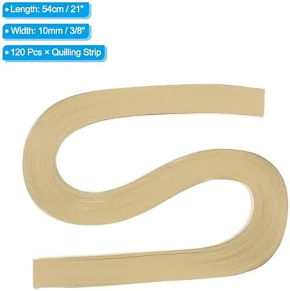 PATIKIL 120pcs Quilling Paper Strips Paper Flowers Quilling Kits 3/8"(10mm) Origami Paper for Adults Beginner Art Craft, 21"(54cm) Light Brown - Image 2