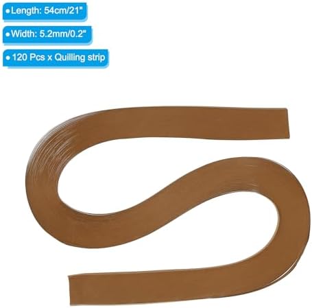 PATIKIL 120pcs Quilling Strips Paper 3/16"(5.2mm) 21"(54cm) Origami Paper Quilling Strip for Art DIY Hand Craft Christmas, Light Brown - Image 2