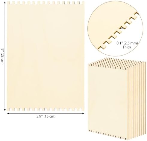 Tosnail 20 Pack Beginners Wooden Looms, 5.9 x 9 Inches Notched Weaving Loom for Adults, Darning Beading Boards, Basket Weaving Tools Kit for Crafts Project, Knitting, Sewing, Crochet - Image 2