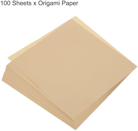 MECCANIXITY 100 Sheets Origami Paper Double Sided 8x8 Inch(20x20cm) Square Sheet for Art Craft Project, Beginners, Gifts Decor, Khaki - Image 3