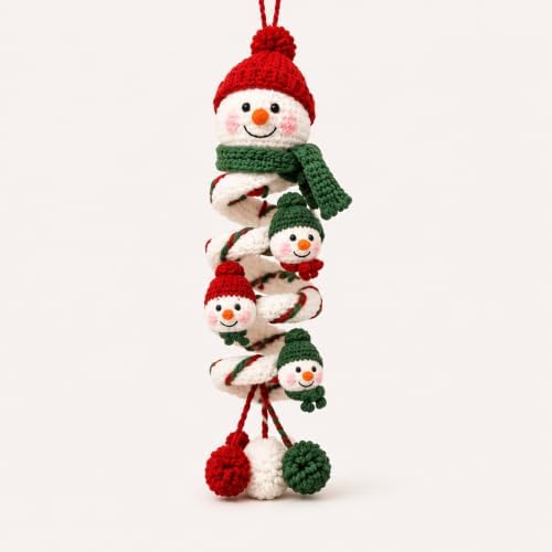 Crochet Snowman Spiral Ornament DIY Kit, Christmas Craft for Adults by Unknown