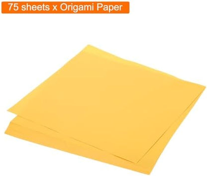 MECCANIXITY 75 Sheet Origami Paper Double Sided 8x8" Golden Yellow - Image 3