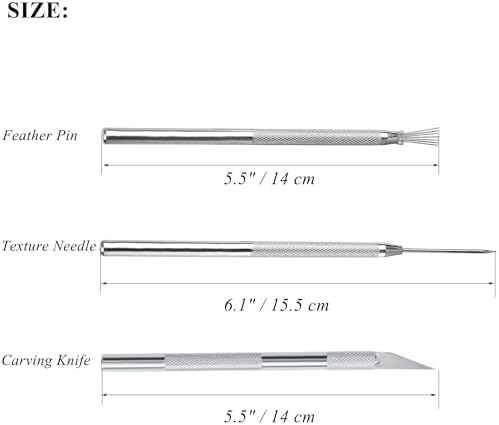 3 in 1 Clay Needle Tools Sculpting Ceramics Pottery Carving Tools for Model Clay Supplies, Ceramic & Pottery Tools Includes Sculpture Feather Pin Carving Knife Needle Texture Tools, LXLVOUEG - Image 2